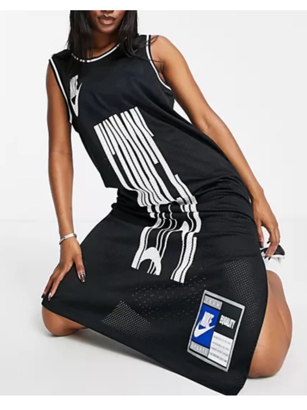 NIKE | SISTERHOOD AF1‎ FORCE MESH SWINGMAN DRESS IN BLACK size L